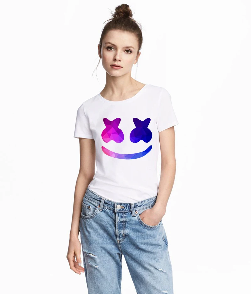 Marshmello T Shirts Women Personalized Custom Tee 2018 Summer Short