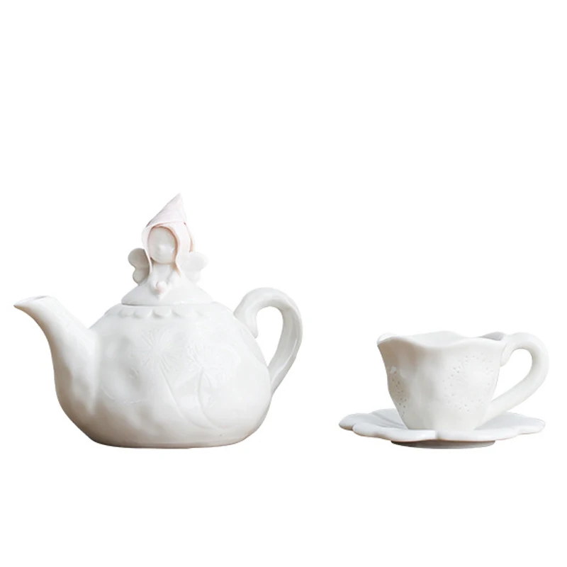 

Luxury Ceramic Teapot Figurines Crafts Art&Collection Souvenir Fancy Teapot Ornament Birthday Christmas Gifts Wedding/Home Decor