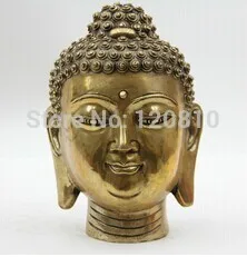 

classical Old Bronze Copper Buddhism Tathagata Amitabha Buddha Head Statue