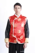 Chinese Traditional Costume Men’s Satin Waistcoat Winter Vest Size S to 2XL