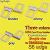 Sim Card Tray For Samsung Galaxy S6 Edge curved screen Sim Card Tray Slot Holder Housing Parts Single SIM Golden/silver/gray