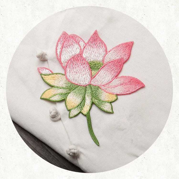 Lotus Flower Round Sew On Patch Various Colours 8 cm Nepalese Made 
