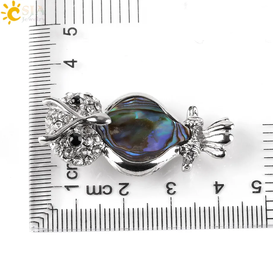 Женское Ожерелье CSJA в форме совы Абалон из сплава ожерелье с подвеской виде птицы