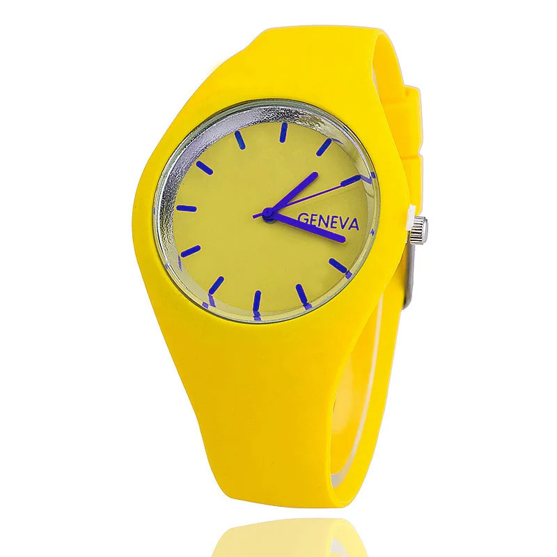 

Candy Color Casual Watches Women Geneva Candy Color Silicone Quartz Watch Men Sports Wristwatch Montre Femme LL