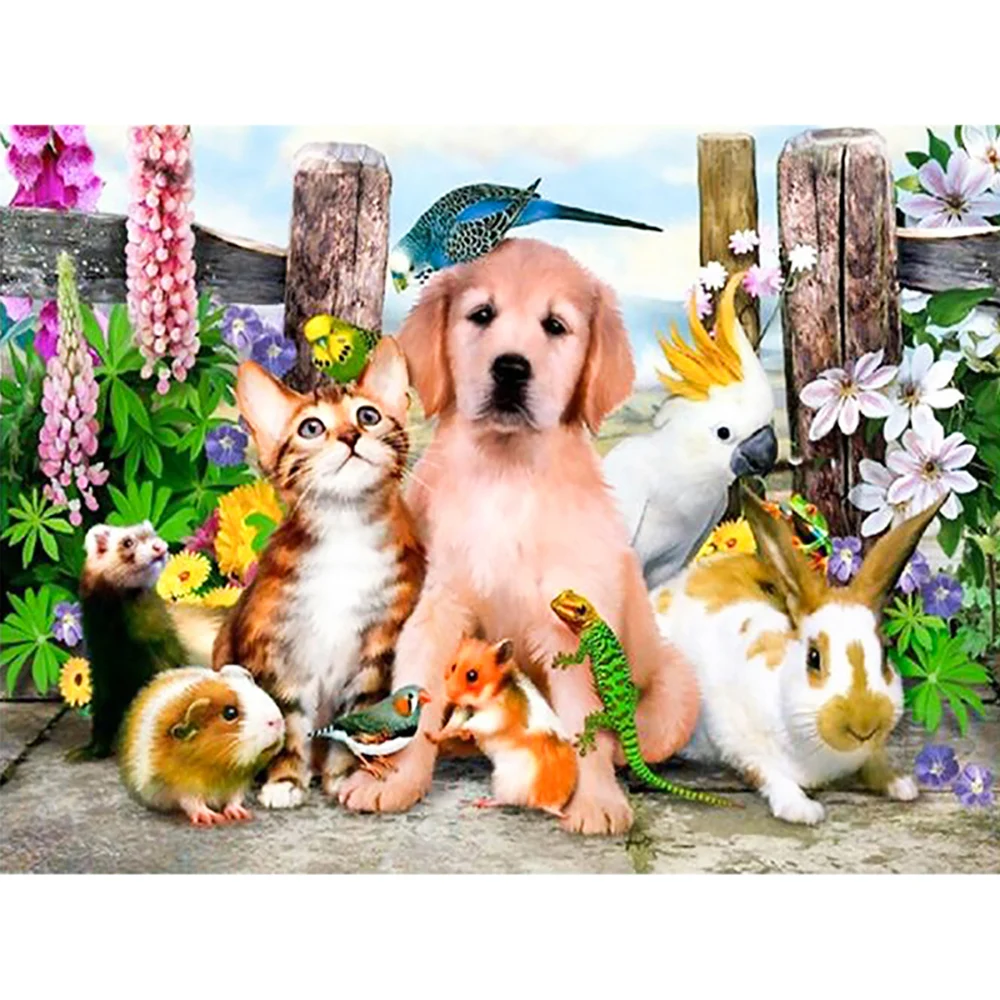 DIY Diamond Embroidery Animal family Full Square/round Painting Cross Stitch Kit Mosaic Home Decor | Дом и сад