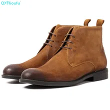 QYFCIOUFU Fashion Spring Vintage Men Chelsea Boots Lace Up Suede Dress Boots Genuine Leather Casual Lace Up Ankle Boots Short QYFCIOUFU Fashion Spring Vintage Men Chelsea Boots Lace Up Suede Dress Boots Genuine Leather Casual Lace Up Ankle Boots Short