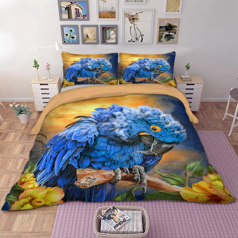 Parrot Bedding Set Twin Full Queen King Super King Double Size Bird