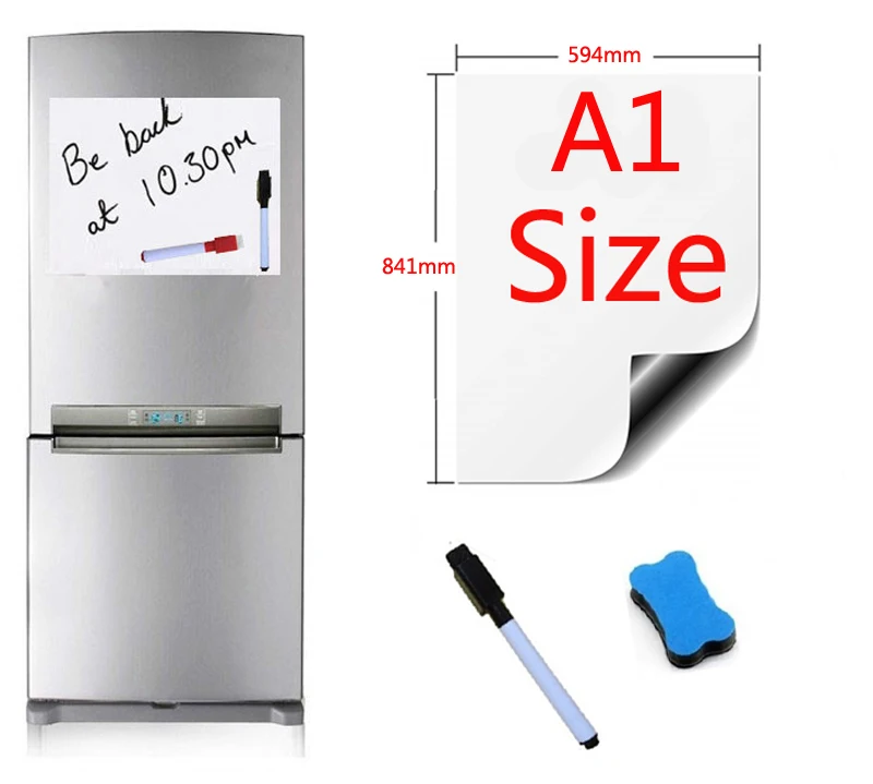 

A1 Size 594x841mm Magnetic Whiteboard Fridge Magnets Presentation Boards Home Kitchen Message Boards Writing Sticker 1pen1eraser