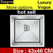 Домашний балкон высокой емкости мыть овощи Кухня ручная раковина одинарная мойка 304 нержавеющая сталь 43x46 см