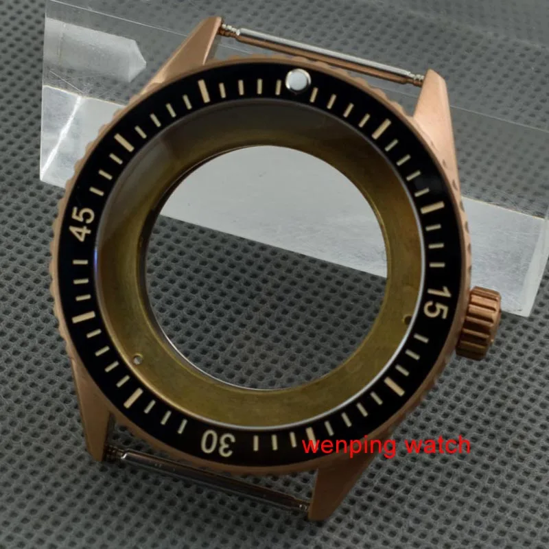 P483 43 мм ободок сапфировое стекло Корпус часов Fit Miyota 8205/8215 mingzhu DG2813 dg3804 | Наручные