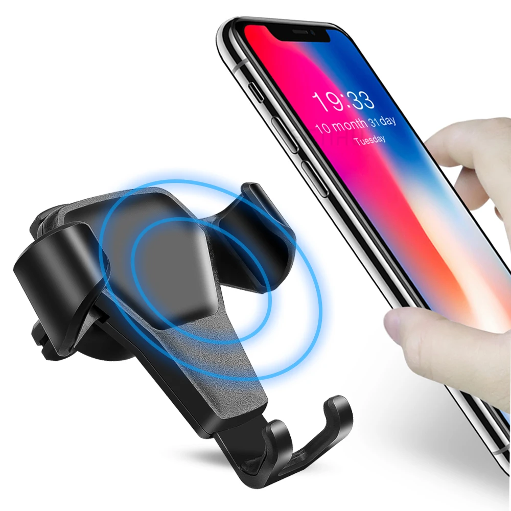 

Universal Car Phone Holder Auto Air Vent Mount Stand No Magnetic Mobile Holder Gravity Bracket For Handsfree GPS Navigation