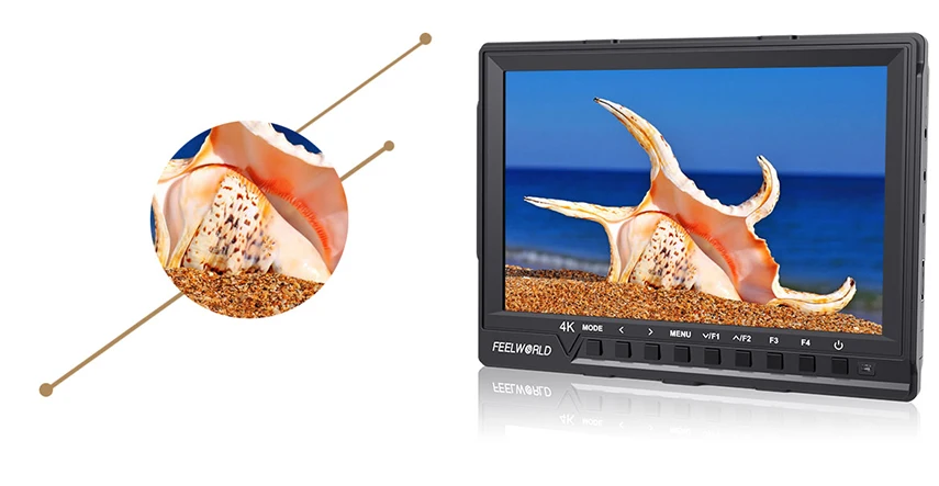 FEELWORLD FW760 7 Inch Camera Field Monitor 4K HDMI DSLR Video assist Full HD 1920x1200 IPS Screen 1200:1 High Contrast Display