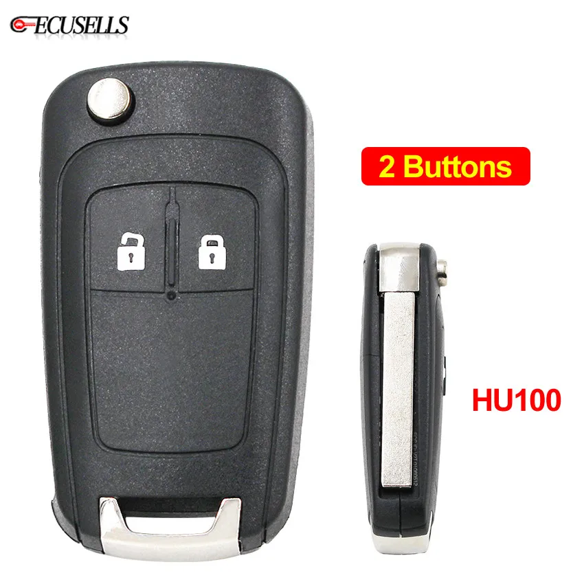 

2 Button Folding Flip Remote Key Shell Case Car Key Housing HU100 Uncut Blade for Opel Vauxhall Insignia Astra J Zafira B Meriva