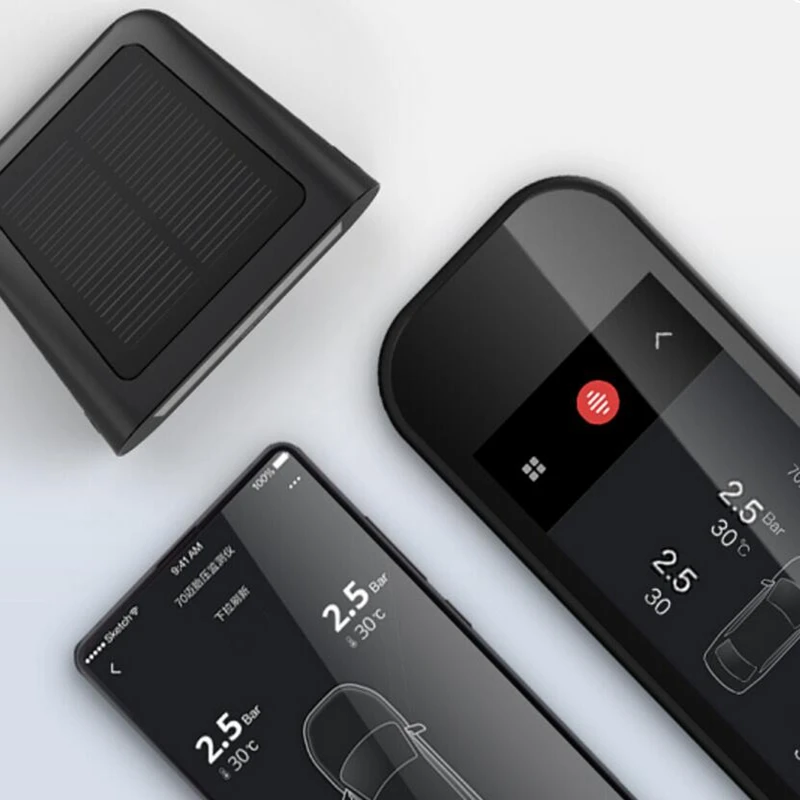Xiaomi 70Mai T01 Tire Pressure Tester Monitoring Solar Wireless Built-in Tire Pressure Monitor System Alarm with Car Gauge Sens