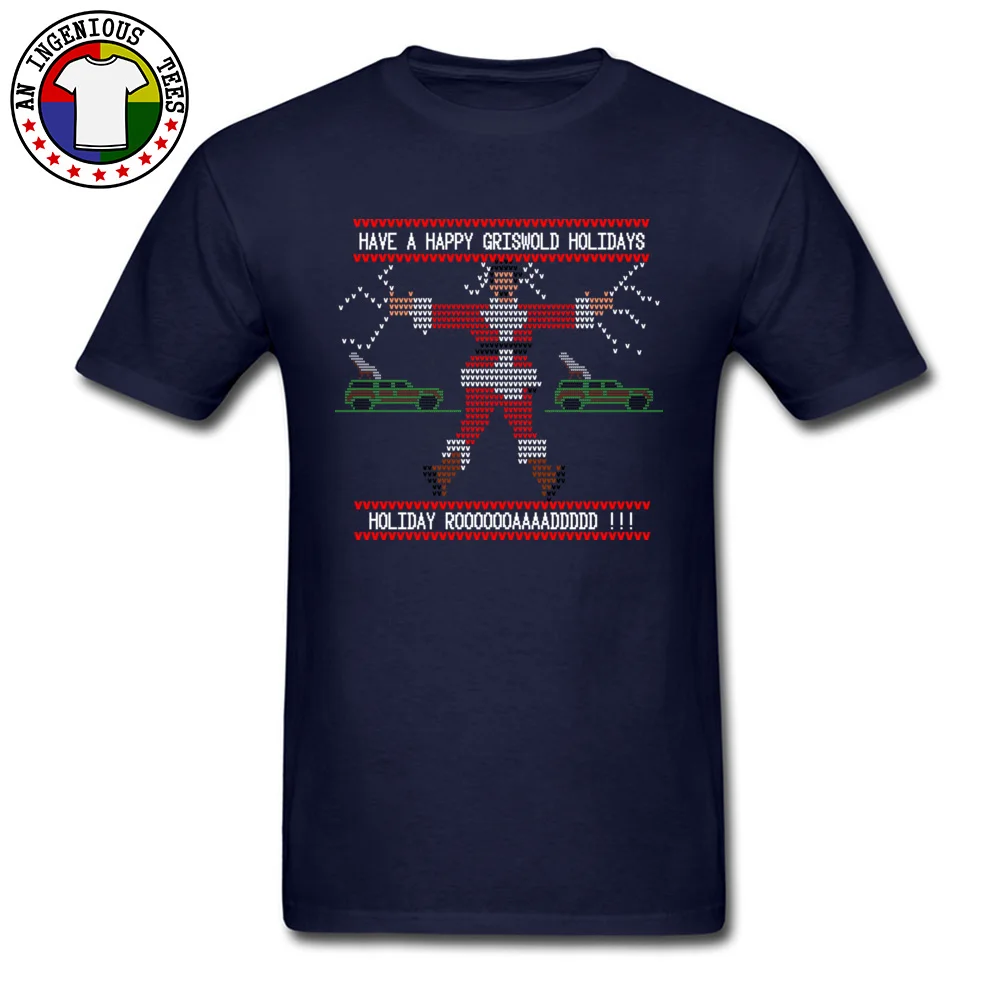 Griswold Christmas Normal Summer Fall 100% Cotton Crewneck Men T Shirt Street Tees Graphic Short Sleeve Top T-shirts Griswold Christmas navy