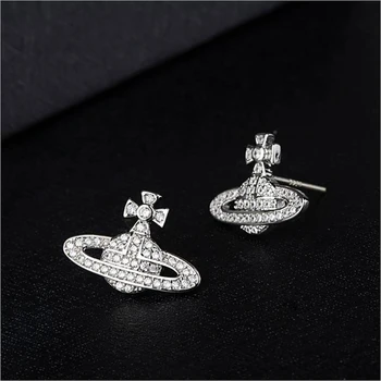 

S925 Silver pin earrings,Fashion Jewelry Stud Earrings,Earth earrings. Planet earrings.