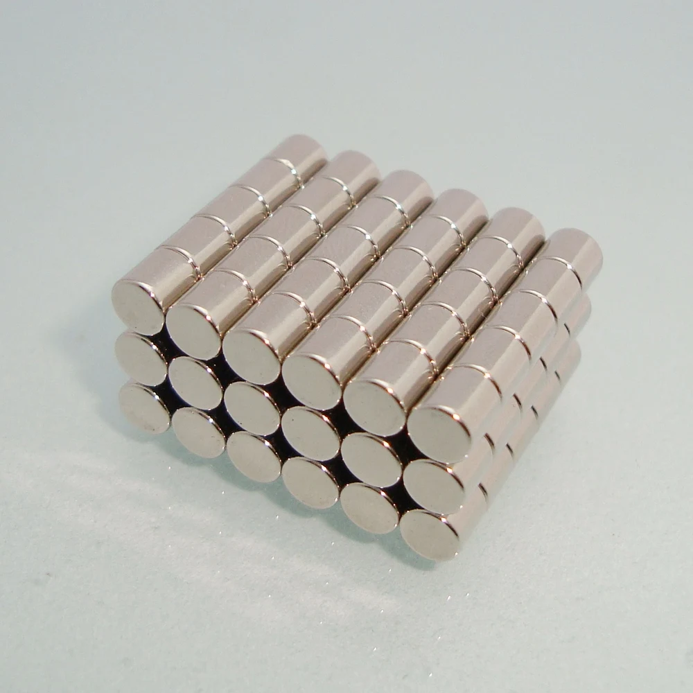 100Pcs 4x4mm Strong Cylinder Rare Earth Neodymium Bulk Sheet