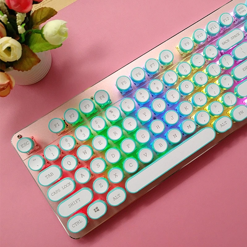 

DIY Keycap Retro Steam Punk Typewriter Mechanical Keyboard Keycap 108 Keys