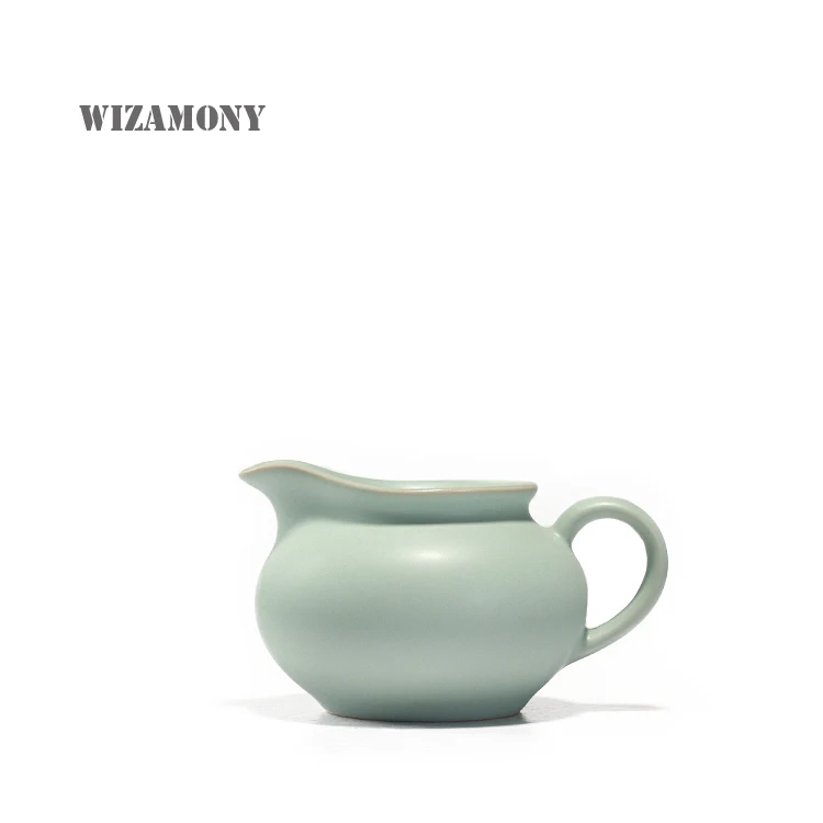 

WIZAMONY 1pcs tea set Chinese Ru Kiln Glaze Handmake Fair Mug Justice Cup Teapot Points of Tea ware Kung Fu Tea Set teacup