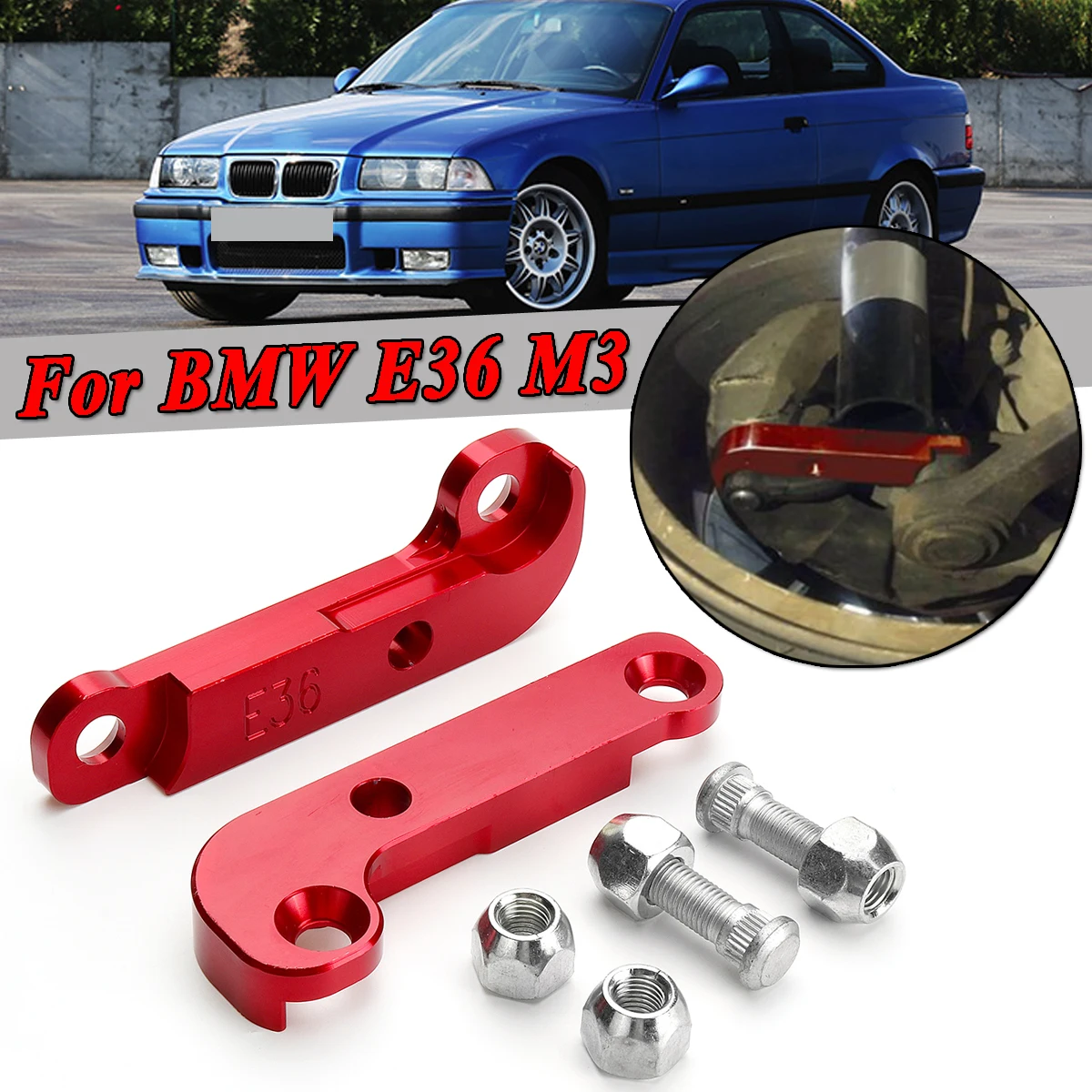 

1 Pair Red/Black Adapter Increasing Turn Angles About 25%-30% Drift Lock Kit For BMW E36 M3 Tuning Drift Power Adapters&Mounting