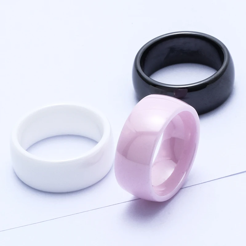 3 colour 8mm Polished Ceramic Rings for Men Women Engagement Wedding Jewelry Accessories ring jewelry wedding rings