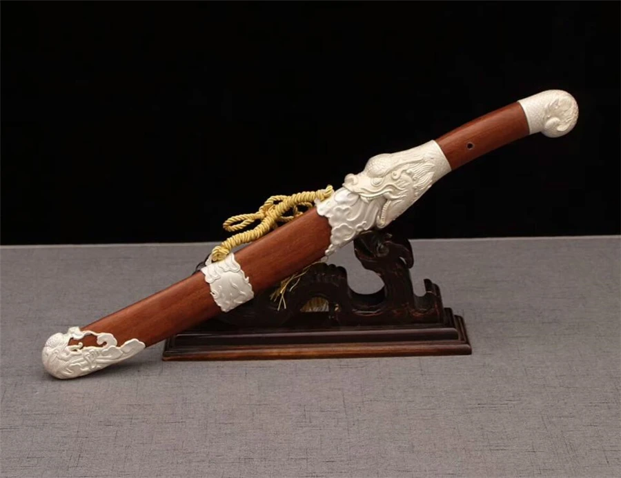 Высокое качество охотничий нож Broadsword Dao короткий меч острый дамасский стальное лезвие Дракон дао