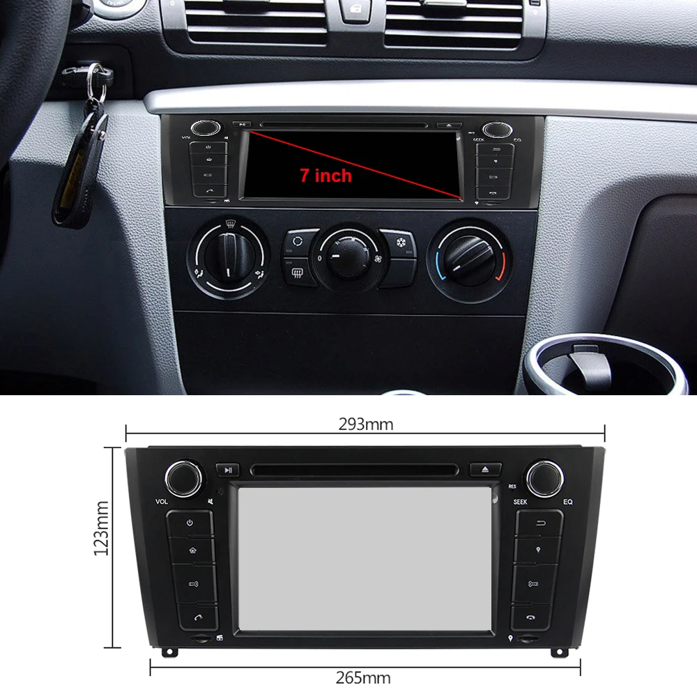 Discount Eunavi 1 din Android 9 Car DVD Radio player For 1 Series BMW E81 E82 2004-2012 4GB 64GB Multimedia stereo gps navi 1024*600 DSP 1