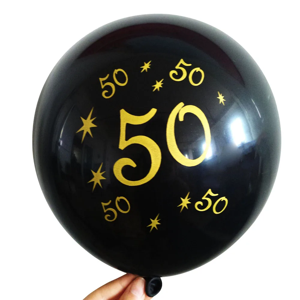 10 шт золотые черные 12 дюймовые латексные шары с номером 30th 40th 50th 60th С Днем