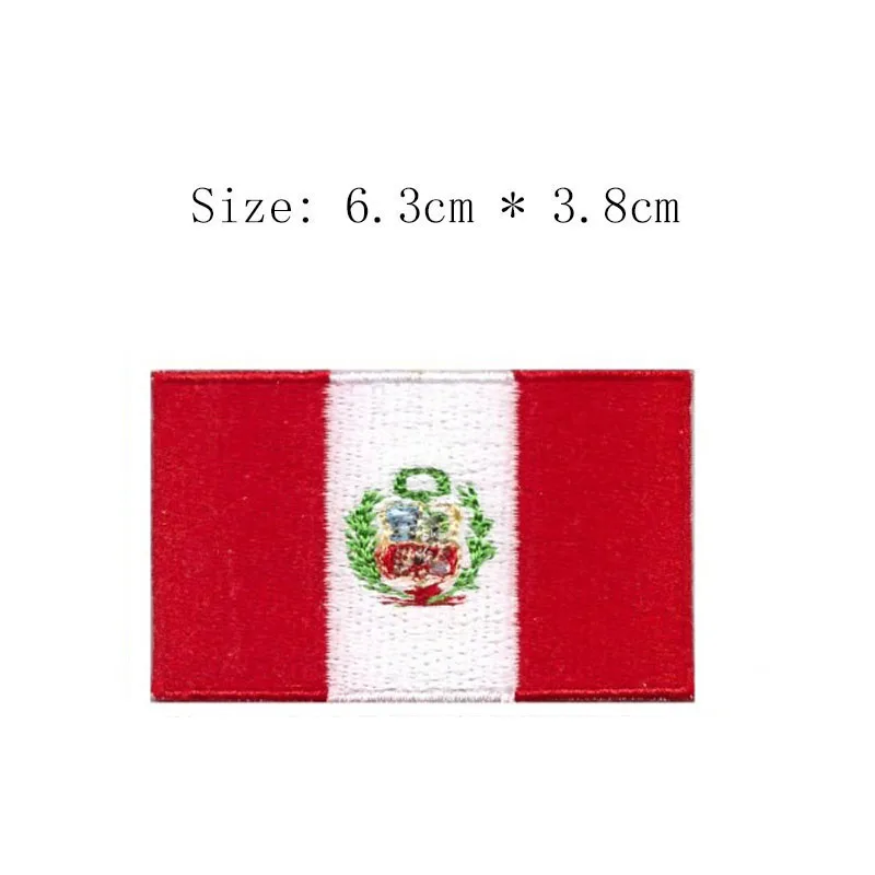 Перу вышивной Флаг патч Лима Cuzco город Эмблема для мотоцикла пальто железа на пришить левой груди рубашки - Цвет: Peru