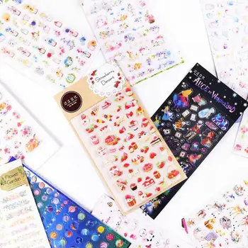 

10 pcs Paper+PVC Animal Rabbit/Cat/Cake/Flamingo/Planet/Wreath Planner Calendar Book Cute Diary Sticker Scrapbook Decoration