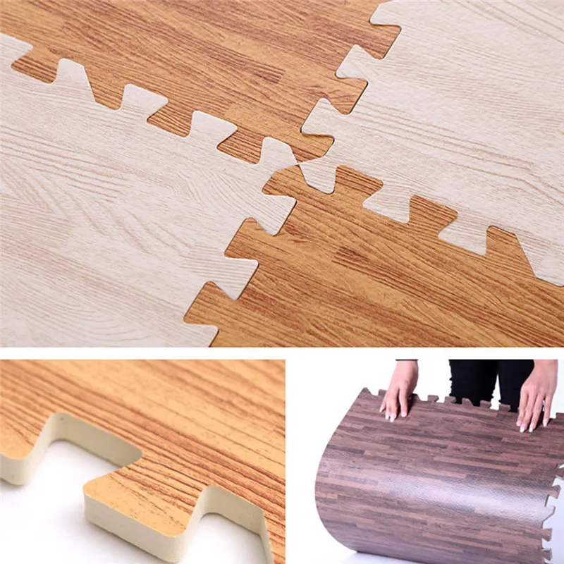 60*60 см tapete infantil детский игровой коврик из пены имитация дерева пазл Пол Детский