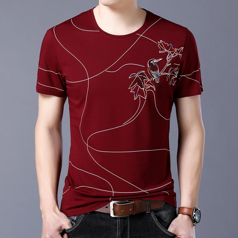 Китайский стиль business casual бутик модной одежды с коротким рукавом Футболка Лето новое качество Мерсеризованный Хлопковая Футболка мужская M-XXXL