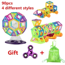 90 PCS 4 estilos diferentes tamanho Mini Designer magnética de construção Magnético blocos de construção de brinquedos para kid brinquedos Presente Para As Crianças