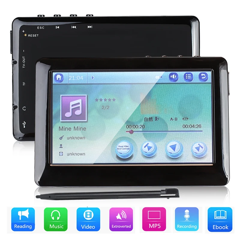 

4.3inch MP5 Music Player Music Player MP3 MP4 Outdoor Multifunctional Portable E-Book Reader Voice Recorder Sport MP5 Player