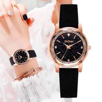 

Women Top Brand Luxury Starry Sky Watch Fashion Simple Without Numeral Scale Scrub Dial Dial Quartz Female Watch Relogio Gift Q