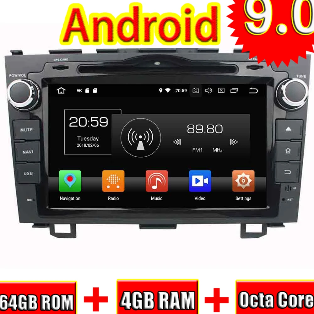 TOPNAVI Android 8,0 автомобиль радио gps навигации для Honda CRV 2006 2007 2008 2011 2010 2009 стерео аудио DVD плеер 2 Din 4 + 64 ГБ