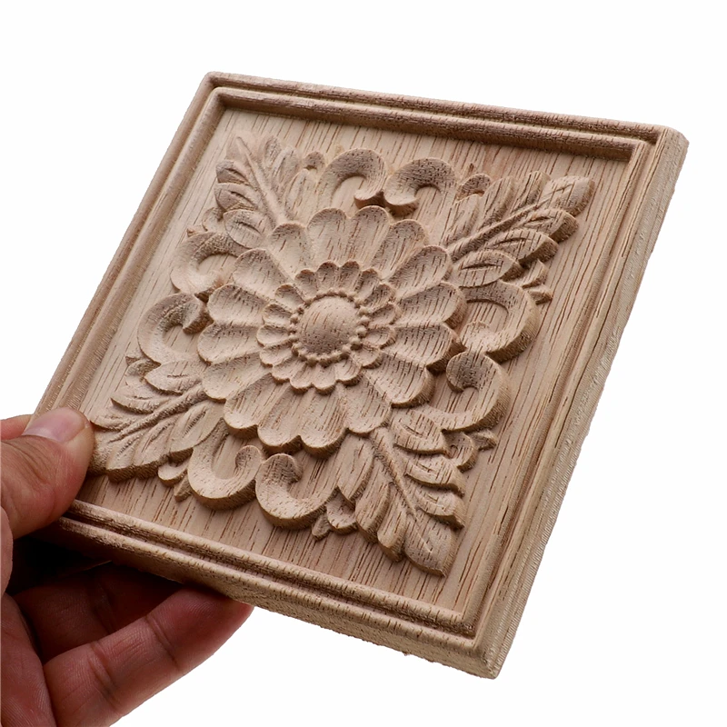 VZLX Frame Door Cabinet Furniture Decorative Figurines Wood Appliques for Furniture Unpainted Wood Carved Corner Onlay Applique VZLX Frame Door Cabinet Furniture Decorative Figurines Wood Appliques for Furniture Unpainted Wood Carved Corner Onlay Applique