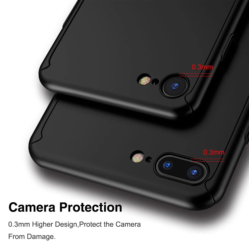 Floveme Корпус для телефона с полным покрытием iPhone 6 6S 7 8 Plus 5 5S SE Ультра тонкий жесткий