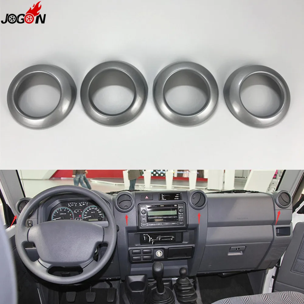 Interior Front Air Condition Air Vent Outlet Ring Cover Trim Sticker For Toyota Land Cruiser