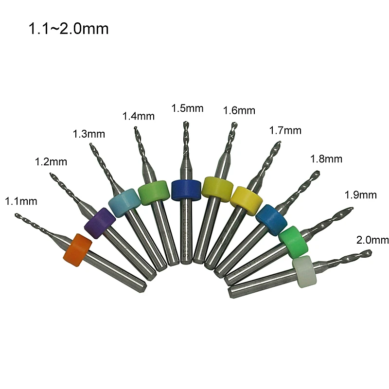 10pcs PCB drill tool kit 0.1mm-2.0mm metal Milling cutter cnc tools for Woodworking machine Parts