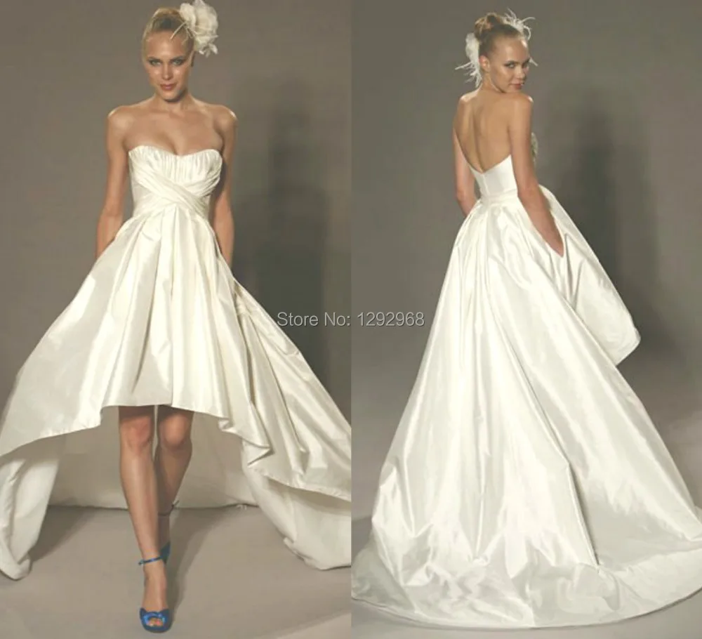 Free shipping Custom Size Color New Elegant High low font b Wedding b font font b
