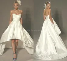 Free shipping!Custom Size & Color New Elegant High low Wedding dress Bride gown Party dress vestidos de fiesta Plus size