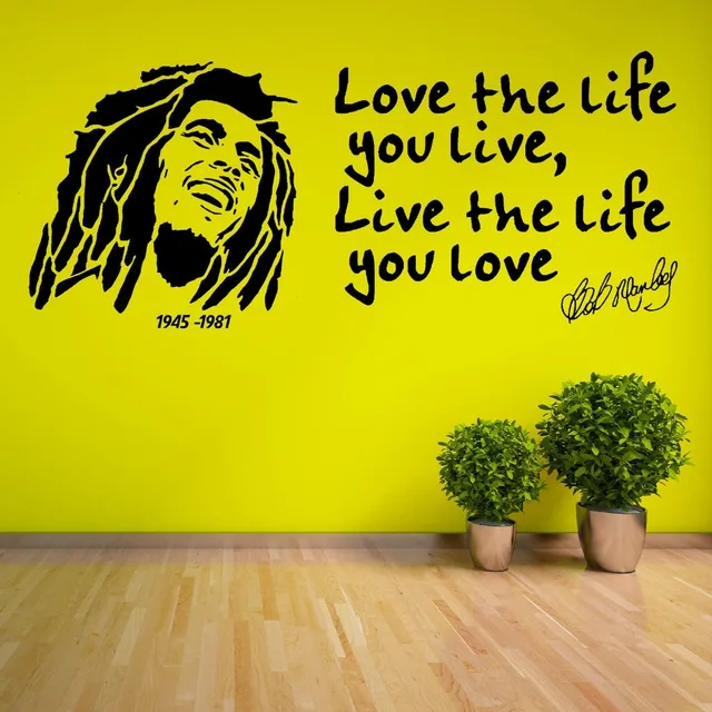 Liebe Das Leben Sie Leben Zitate Mit Bob Marley Wand Aufkleber Kunst