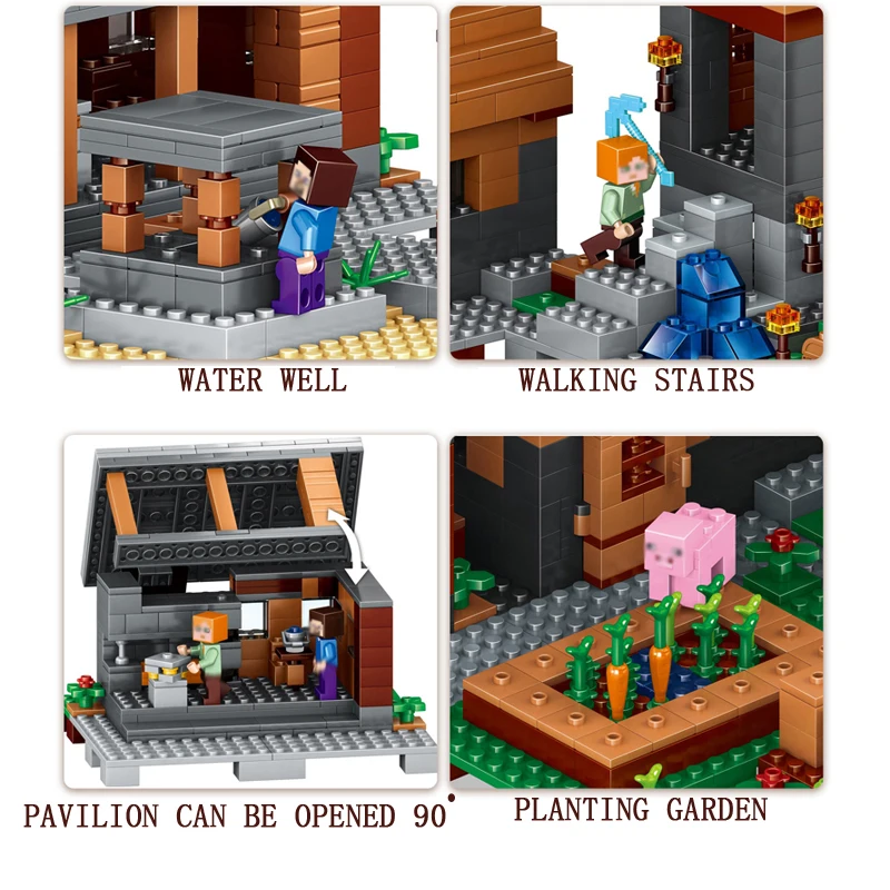 Mailackers-Lepin-Legoing-Minecrafts-18010-The-Village-1106Pcs-My-World-Building-Blocks-Toys-Children-For-Legoing (3)