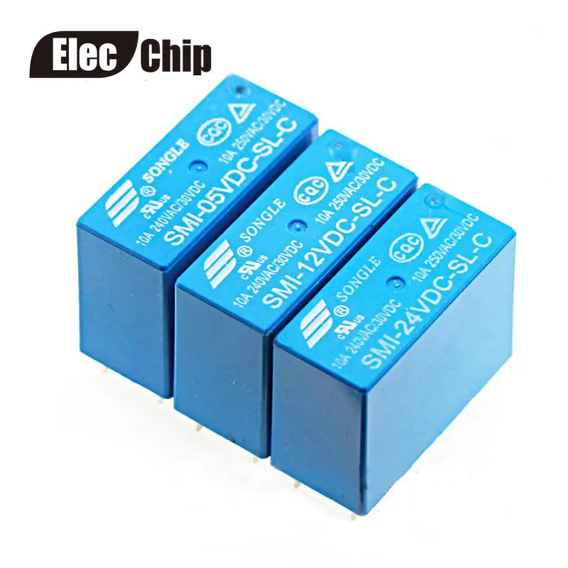 

5PCS Power relays SMI-05VDC-SL-C SMI-12VDC-SL-C SMI-24VDC-SL-C 5V 12V 24V 10A 5PIN