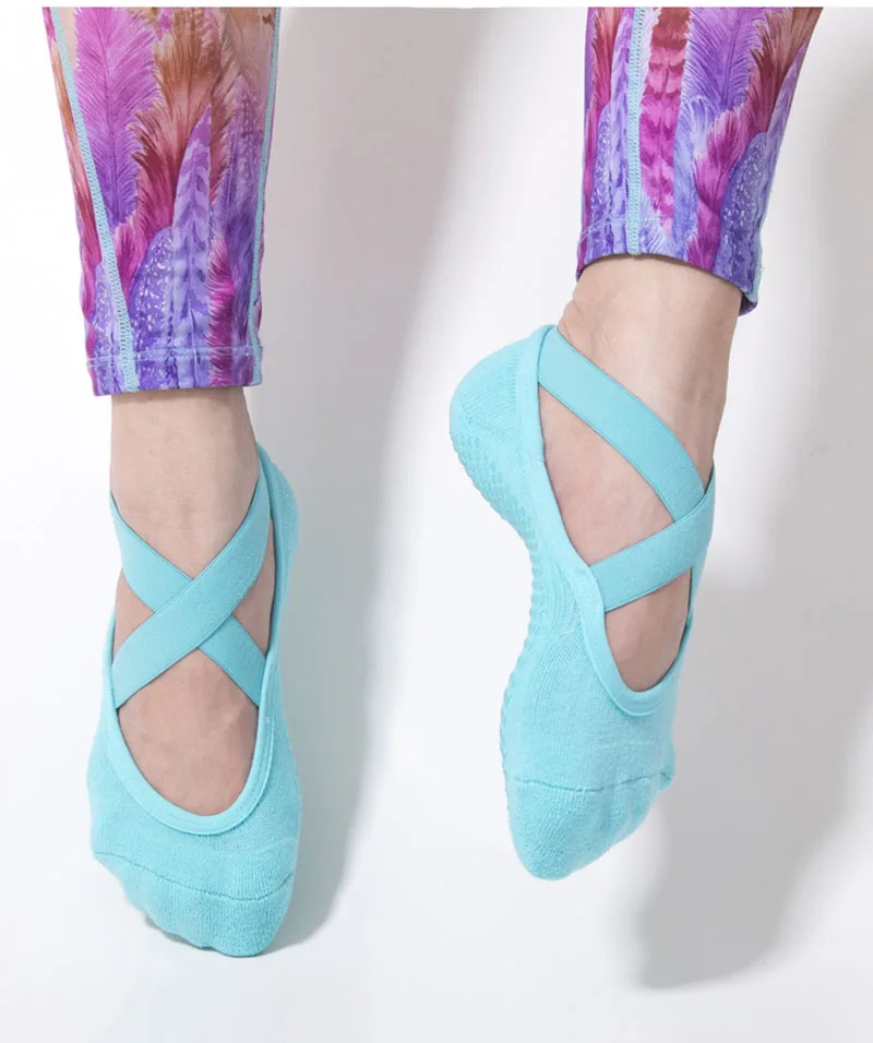 Профессиональный сарафан Танцы носки полы Йога носки Feamle не скользят носки для пилатеса Для женщин танцевальные носки для йоги