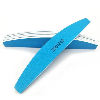 

200/240 Grit Sanding Nail File Set Buffing Half-moon Shape Stick Sponge Diamond Rubbing Polish Surface Sand Nail File 20pcs
