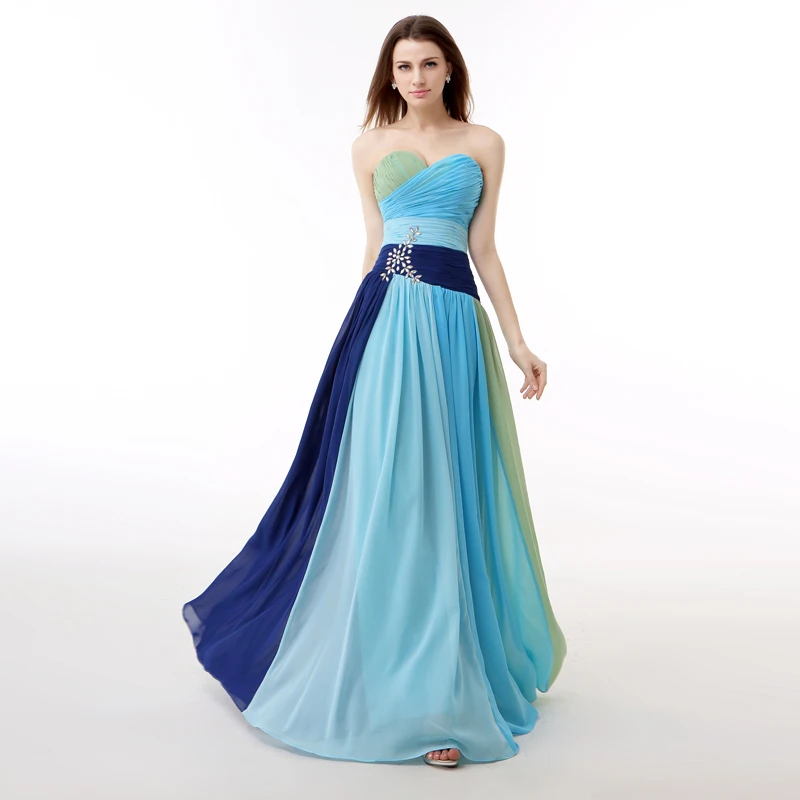 

Real Picture Multi Colors Rainbow Prom Dress A Line Crystals Backless Long Formal Party Gown Plus Size Jurken Lang