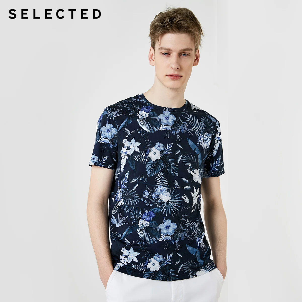 Отборная мужская летняя футболка с короткими рукавами из хлопка S | 419201579 - Цвет: ELECTRIC BLUE