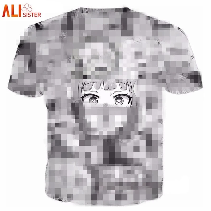 Большие размеры S 5XL Ahegao аниме футболка мужская и женская забавная мультяшная
